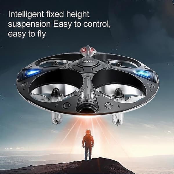 4DRC 4D-V43 Cool Light UFO Flygplan Fjärrkontroll Barn Flygande TeFat Leksak, 2 Batterier