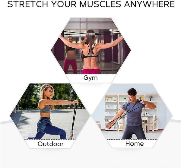 3 stk. Elastikbånd til Kvinder, Balder og Ben. Figur 8 Fitness Elastikbånd Sæt