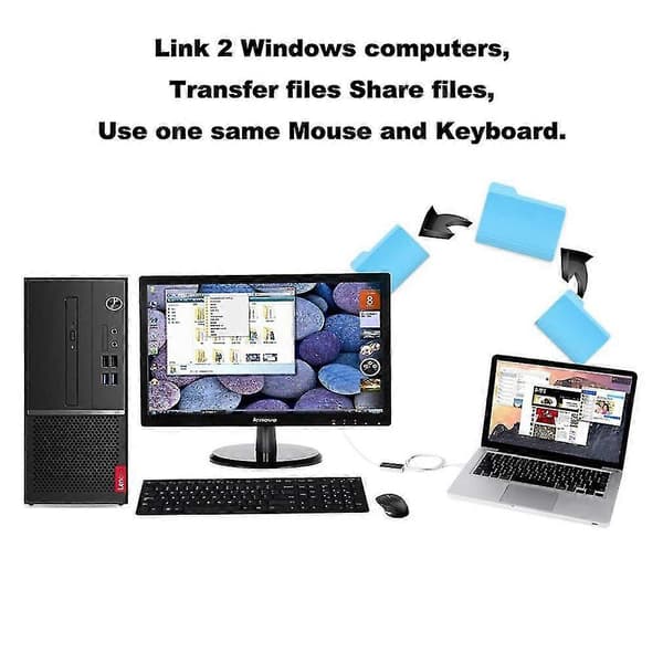 USB Dataoverføringskabel PC til PC for Windows - USB 2.0 Datalink PC Link-kabel