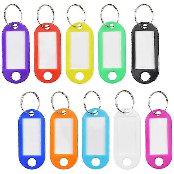 Nøglemærker med Split Ring 20 STK Nøglevedhæng Etiketter ID Nøglering Mærker til Bagage Kæledyrsnavn Memory Stick Mærker, 10 Farver