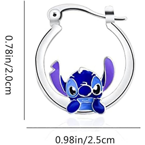 Ohana betyder familj Stitch örhängen, Stitch Hoop örhängen, Stitch julörhängen smycken för flickor kvinnor