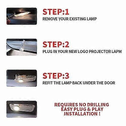 2-4 st Cree LED-dörrlogoprojektorlampor Laser Courtesy Puddle Shadow Lamp