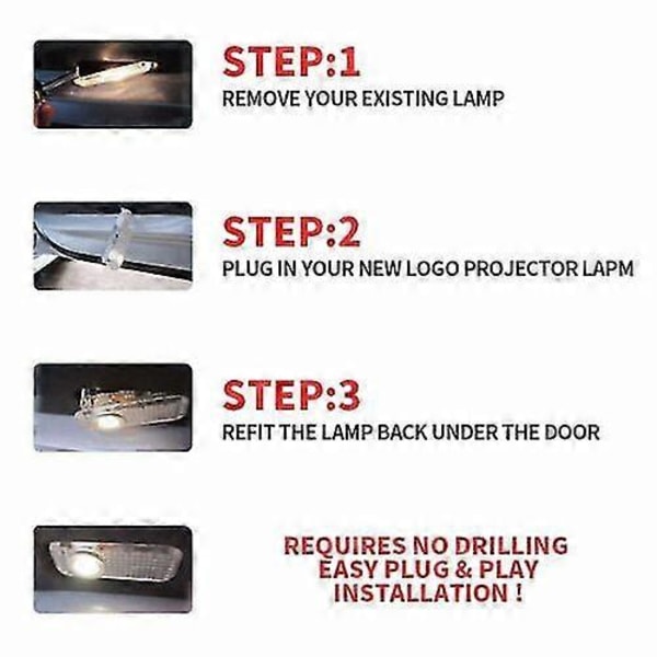 2-4 stk Cree LED Bil Dør Logo Projektor Lys Laser Hilsen Pøl Vand Lampe