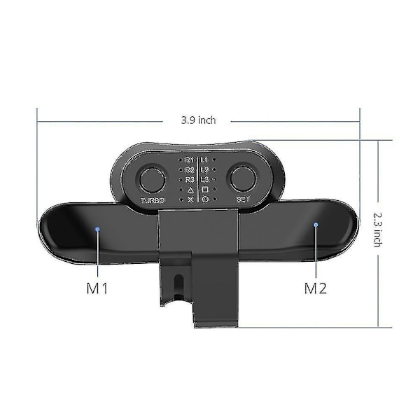 Förlängda Bakre Knappar för PS4 Spelkontroll - Tillbehör för Dualshock4 med Bakre Knappar