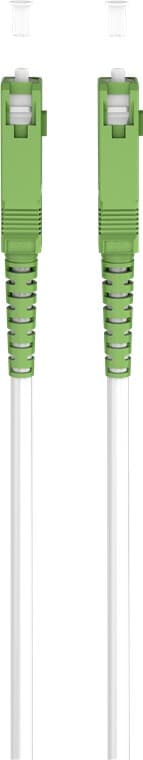 Fiberoptisk kabel (FTTH), Singlemode (OS2) Hvit, hvit (Simplex), 0,5 m