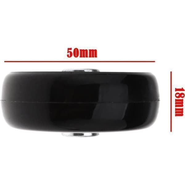 Hjul - Universal - 50mm - Gummi - Svingbart - Pakke med 2