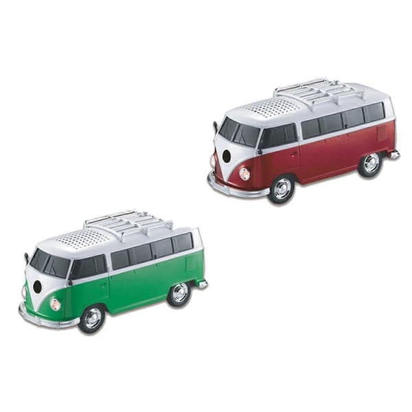 Fargerik Mini Bluetooth-høyttaler Bilform Mini Buss Høyttaler Støtter FM +U Disk Sett Inn Kort Mini Buss