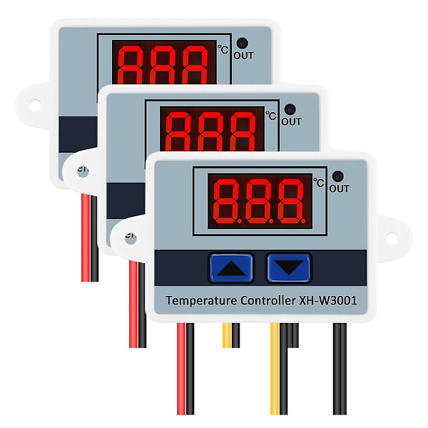 3 stk. 220V 10A Digital LED Temperaturregulator Termostat Kontrol Switch Probe