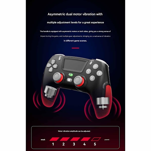 Game Elite Controller til PS4 Slim/Pro, Dual Vibration Gamepad til PC, USB Tilsluttet Gamepad, Bluetooth Joystick