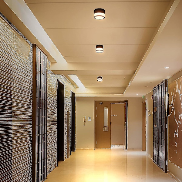 Temgin LED Taklampa Spot 12w 3000k Rund Svart Varmvit Taklampa Vardagsrum Aluminium 10 230v Armatur Spotlight För Hall Sovrum