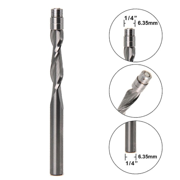 Falsfres Solid Carbide Spiral Overfres Opp Kutt Ned Kutt 1/4\" Skaft