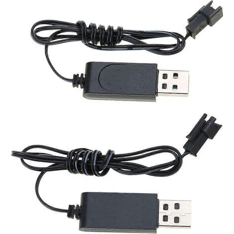 USB-ladekabel for 3,7V 500mAh batteri med LED-ladeindikator