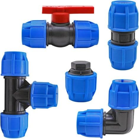 32 mm x 32 mm hurtigkobling i plast, egnet for PPR-, PE-, PVC- og andre slanger, tilbehør til hagevanning