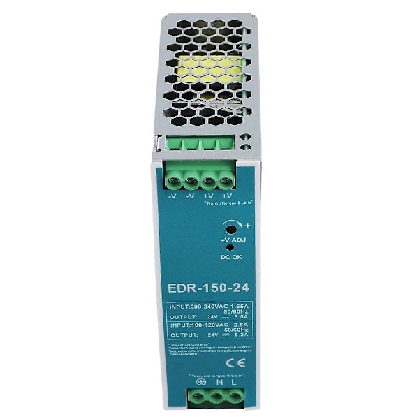 EDR-150W-24V 24V 150W DIN-skinne Strømforsyning AC-DC Driver Spændingsregulator Strømforsyning 100V-240V