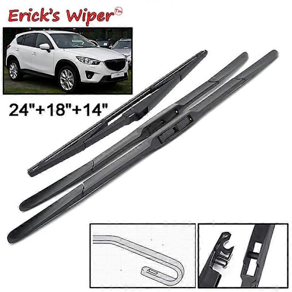 Erick's Torkarblad Fram & Bak Torkarblad Set För Mazda CX-5 CX5 KE 2012 - 2017 Vindruta Vindruta Fönsterborstar 24 \"