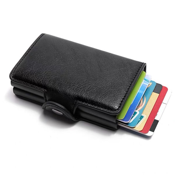 Automatisk utkast kortholder skjerming anti-tyveri børste lommebok aluminiumslegering kortboks-jbk