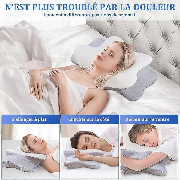 Memory Pillow - Ergonomisk Ortopædisk Kølende - Hvid