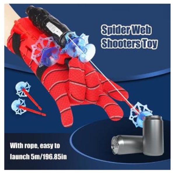 Spider Silk Launcher Spider Hero Man Silke Handsker Sort Teknologi Børnelegetøj Dreng Soft Bullet Gun kan affyres