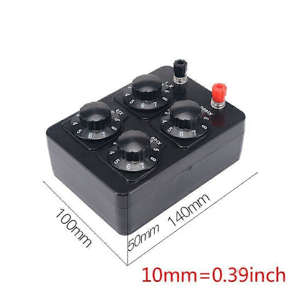 0-9999 Ohm Simpel Modstandsboks Præcision Variabel Dekade Modstand Undervisningsinstrument
