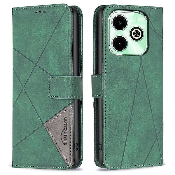 BINFEN COLOR BF05 Lærveske med Stativ og Lommebokdeksel for Infinix Hot 40/Hot 40 Pro