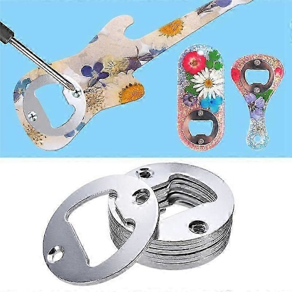 Flaskeåpnerinnsatser i rustfritt stål, metallinnsatsdelsett for flaskeåpnerharpiksstøpeformer, for DIY jn