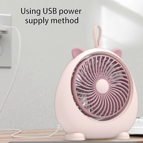 Pöytätuuletin Hiljainen Tuuletin Opiskelijoiden Asuntola Toimisto Mini Tuuletin USB Ladattava Tuuletin - VÄRI: PK