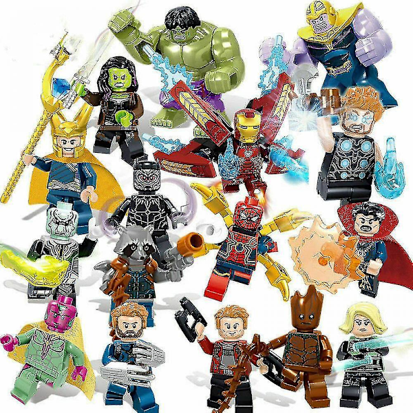 16 Pcs Marvel Avengers Super Hero Comic Mini Figures Dc Minifigure Gift For Kids