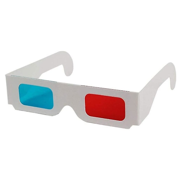 3D-lasit, 10 paria punaisia ja sinisiä paperisia stereolinssejä anaglyfipaperi 3D-laseille