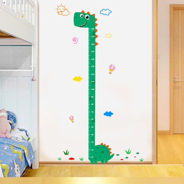 Tecknad baby höjd klistermärken mäta höjd linjal väggdekaler avtagbara höjd klistermärken för barn