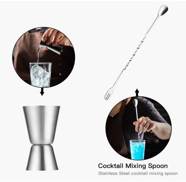 21-delars Boston Cocktail Shaker Set med Ställ – Perfekt Bartender Kit för Hemmabaren