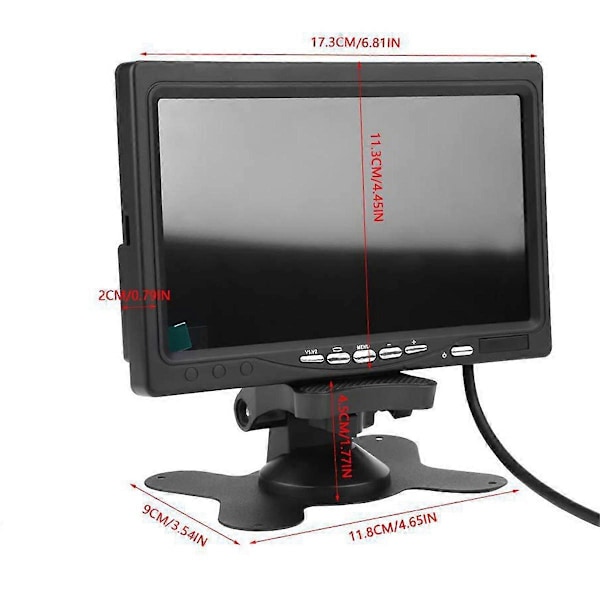 7-tums FPV LCD-skärm Färgmonitor 800x480 för Bil TV Lager Supermarket Monitor FPV Monitor