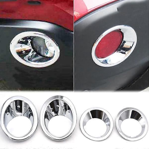 For /Dualis J10 2007-2009 Krom Front Bakre Tåkelys Deksel Støtfanger Lampe Trim Støping Pynt Ramme A