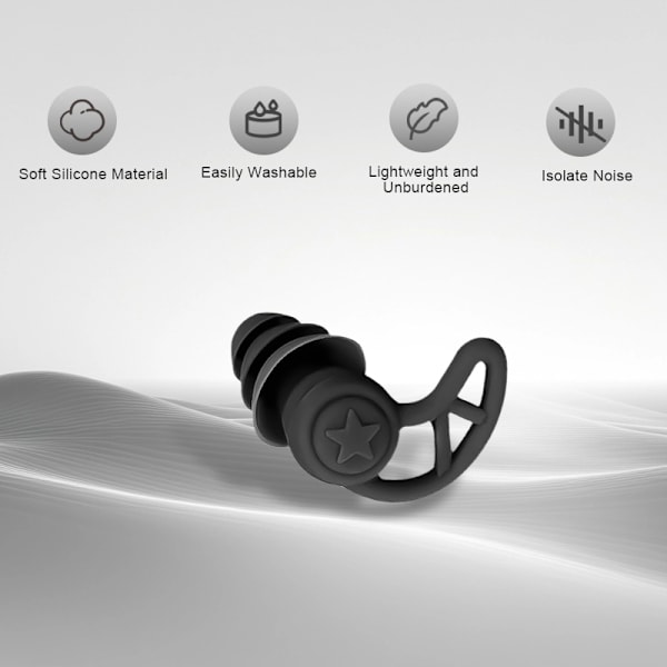 Earplugs 40 dB Noise Reduction 1 Pair Black