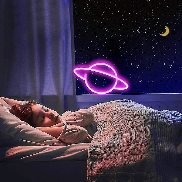 Planet Neon Skyltar, LED Planet Nattlampor För Födelsedagsfest, Jul, Väggkonst Dekoration