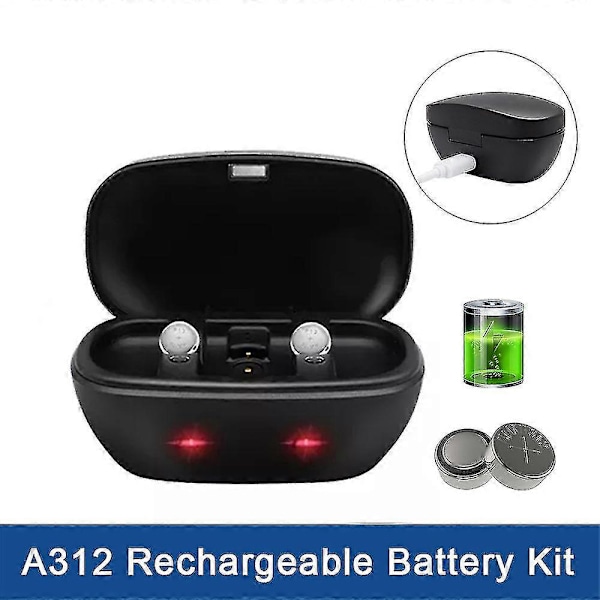 2024 A312 Uppladdningsbart Batteri, Hörapparatsbatterier 312 Laddare Kit 312 312a A312 Pr4 Uppladdningsbart Batteri För Hörapparat