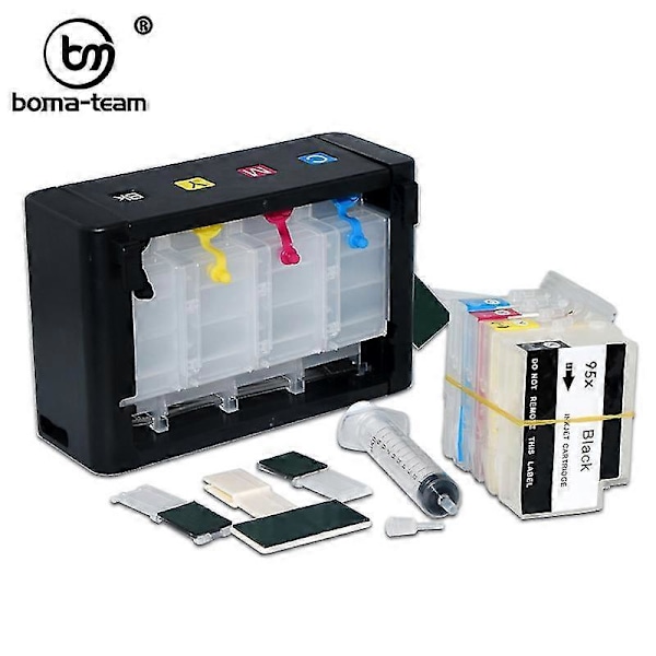 hg No Chip Tomt CISS-system til HP OfficeJet Pro 7740 8710 8715 8720 8730 8740 8210 8216 8725 8610 952XL 953XL 954XL 955XL Printer