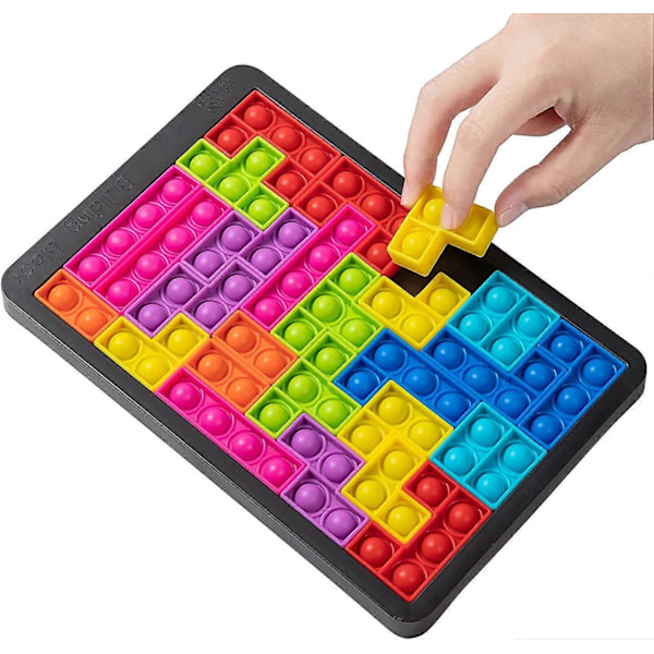 Heytea Push Bubble Sensory Fidget -lelut, Tetris-palapeli Pop Push it, Stressinlievitys Puristuslelut lapsille ja aikuisille (26 kpl)