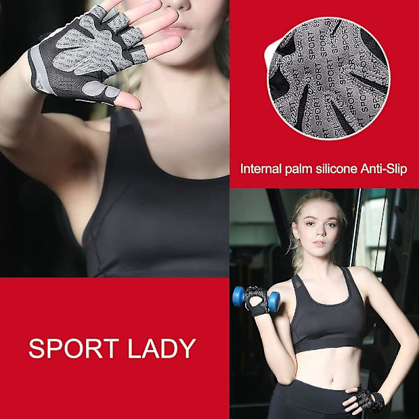 Gym Handsker, Åndbare Træningshandsker Med Mikrofiberstof, Skridsikker Silikon