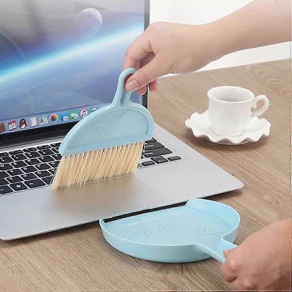 Mini Feiebrett og Kost, Mini Multifunksjonelt Bordfeiebrett, Kost Feiebrett Børste og Feiebrett Design, Kost og Feiebrett Sett Plast Støvoppsamler (Gre