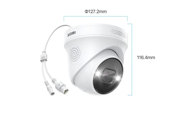 POE 5MP IP Webcam, 2-vejs lyd, nattesyn, lyd- og lysalarm, IP66