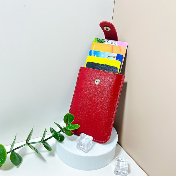 Kannettava taitettava korttiteline, yksinkertainen sisäänvedettävä, erittäin ohut ulosvedettävä, yksinkertainen monikäyttöinen henkilökorttiteline-jbk Red