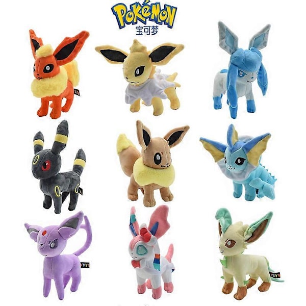 Mjukdjur Tecknad Anime Figur Eevee Jolteon Sylveon Evolution Vaporeon Plysch Gosedjur style2