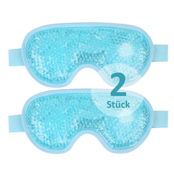 Ögonmask kylande kylmask ansiktskylglasögon 2-pack (blå)