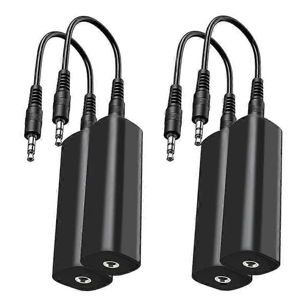 Jordloop Isolator Brusfilter för Bilstereo/Hemstereo, 4 st Jordloop Brusisolator med 3,5 mm Ljudkablar