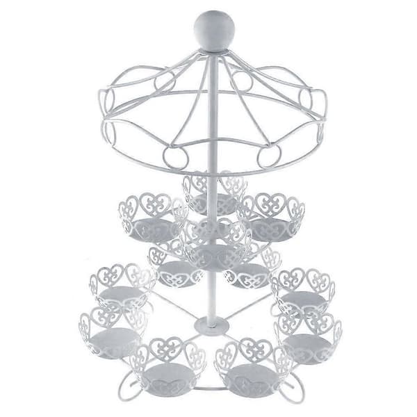 2-lags Karusell Cupcake Stativ Holder Display Bryllupskake Cup Display Stativ