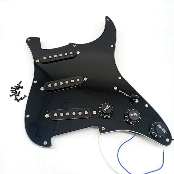 Enkeltspole SSS Elektrisk Gitar Pickguard Pickup Lastet Forhåndskoblet Scratch Plate 11 Hull 3-lags for ST SQ Gitar