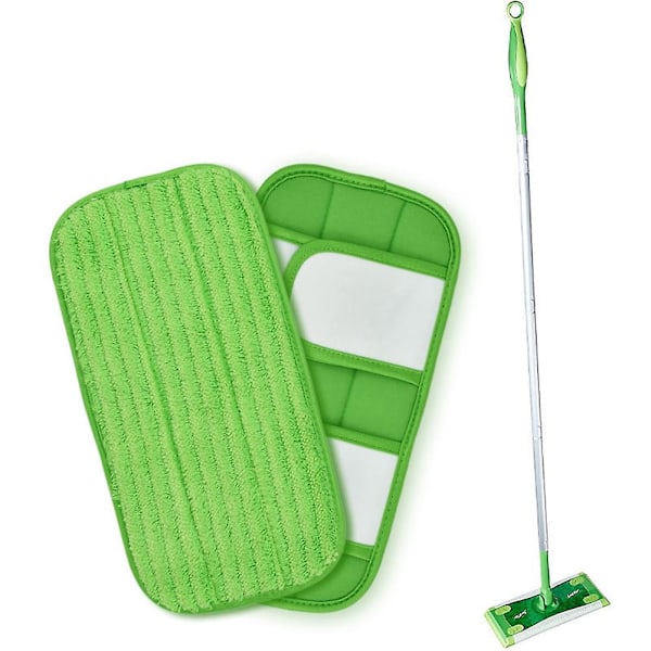 2 kpl Kostea/Kuiva Litteä Mop-Liina Mikrokuitu Lattiamopille Vaihto Swiffer Sweeper -koneelle Konepesu Helppo Vaihtaa