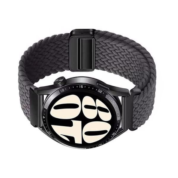 Harmaa kudottu nailon 20mm kellonranneke Huawei/Samsung/Xiaomi-kelloille