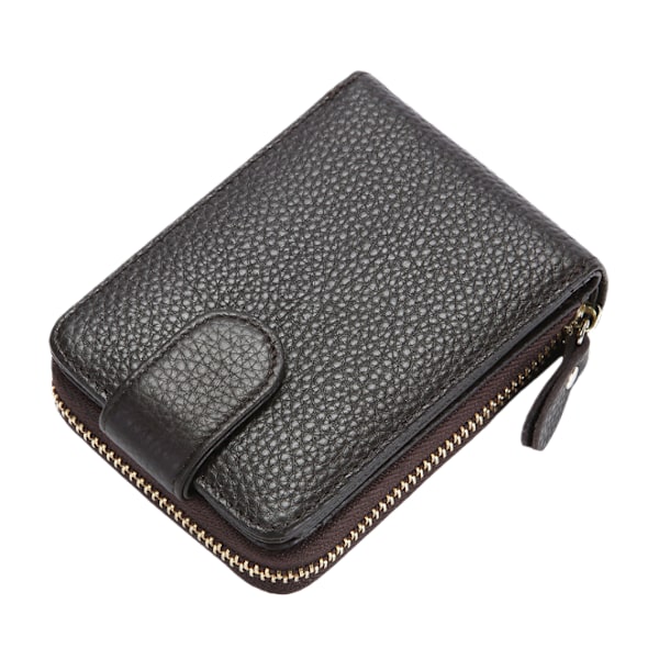 New Cowhide Leather Card Wallet Coffee