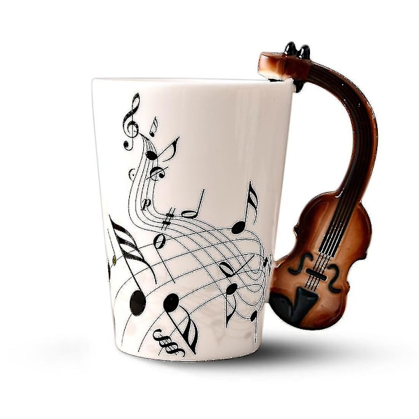 Unik Keramikkopp med Violinhandtag - Gratis Spektrum Kaffe/Te Koppen Personlig Mugg